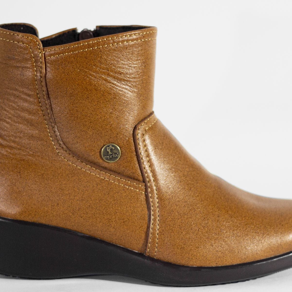 BOTINES MUJER MARIBU CUERO CARAMELO 879 - 4