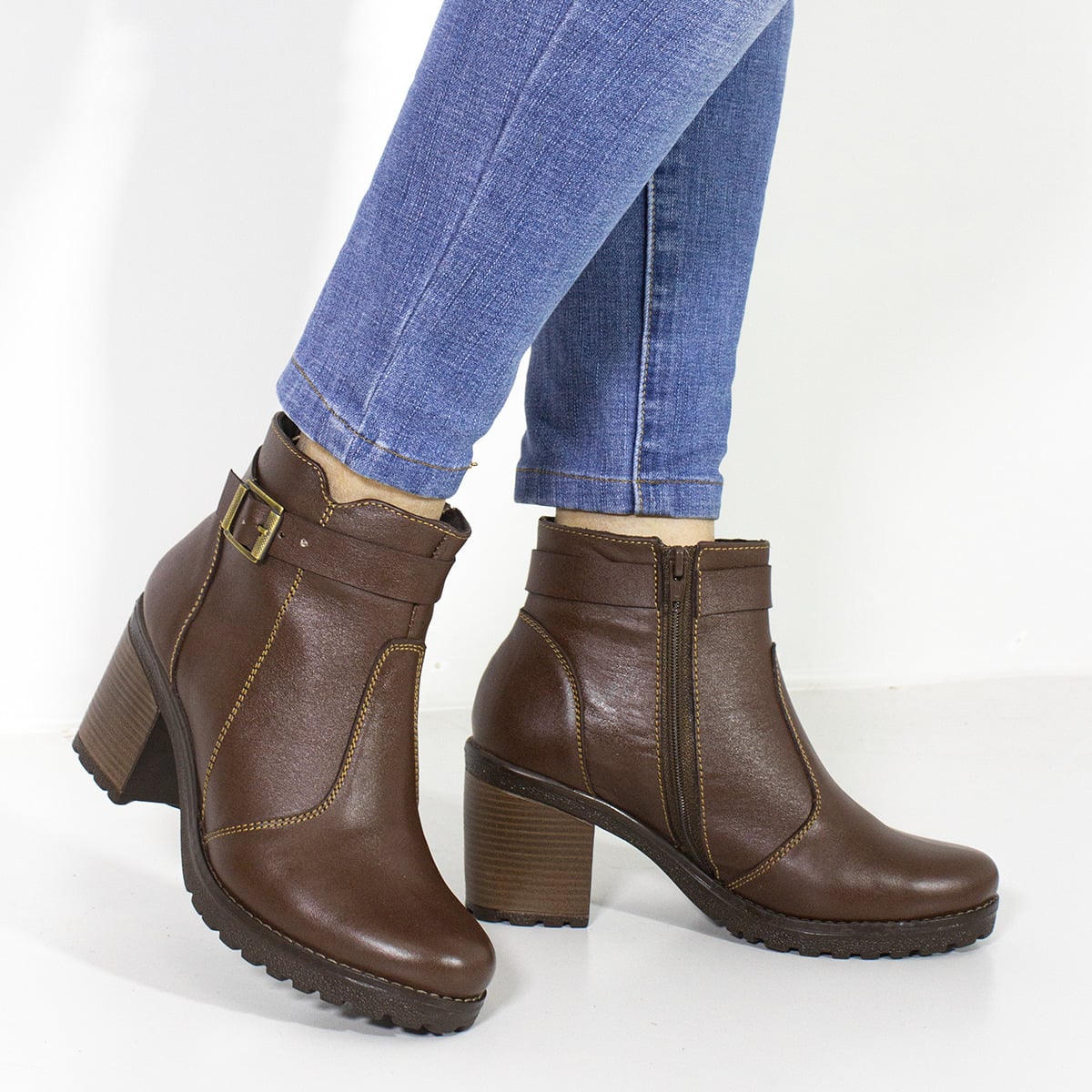 BOTINES MUJER MARIBU CUERO MARRÓN 891 - 5