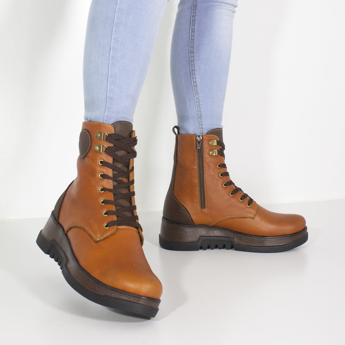 BOTINES MUJER MARIBU CUERO MIEL 888 - 6