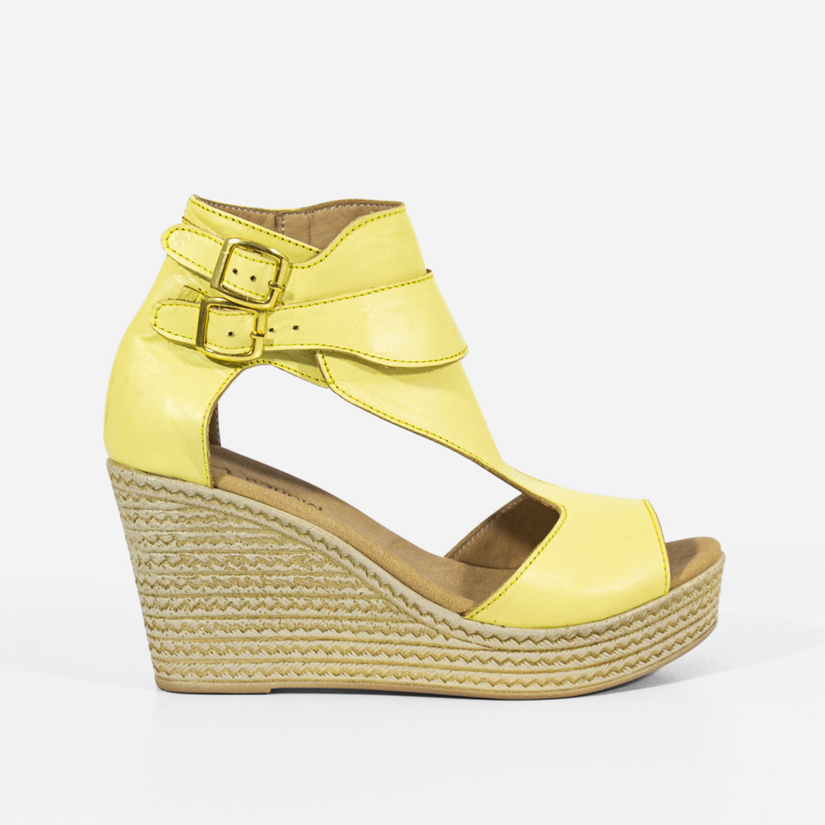 SANDALIAS MUJER MARIBU CUERO AMARILLO 401 - 1