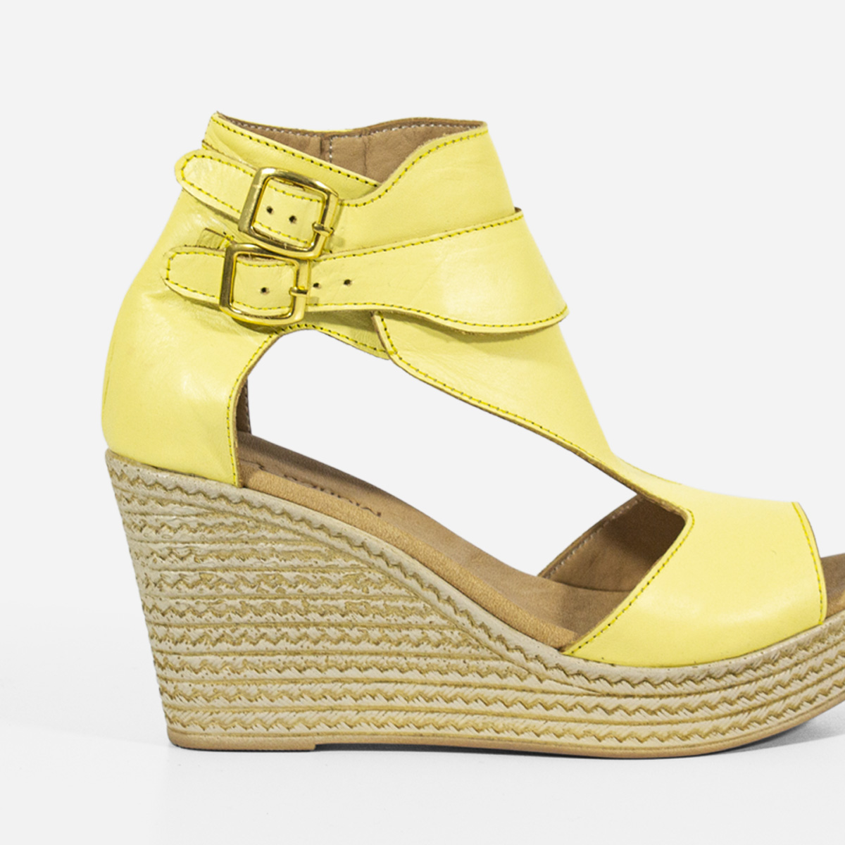 SANDALIAS MUJER MARIBU CUERO AMARILLO 401 - 4