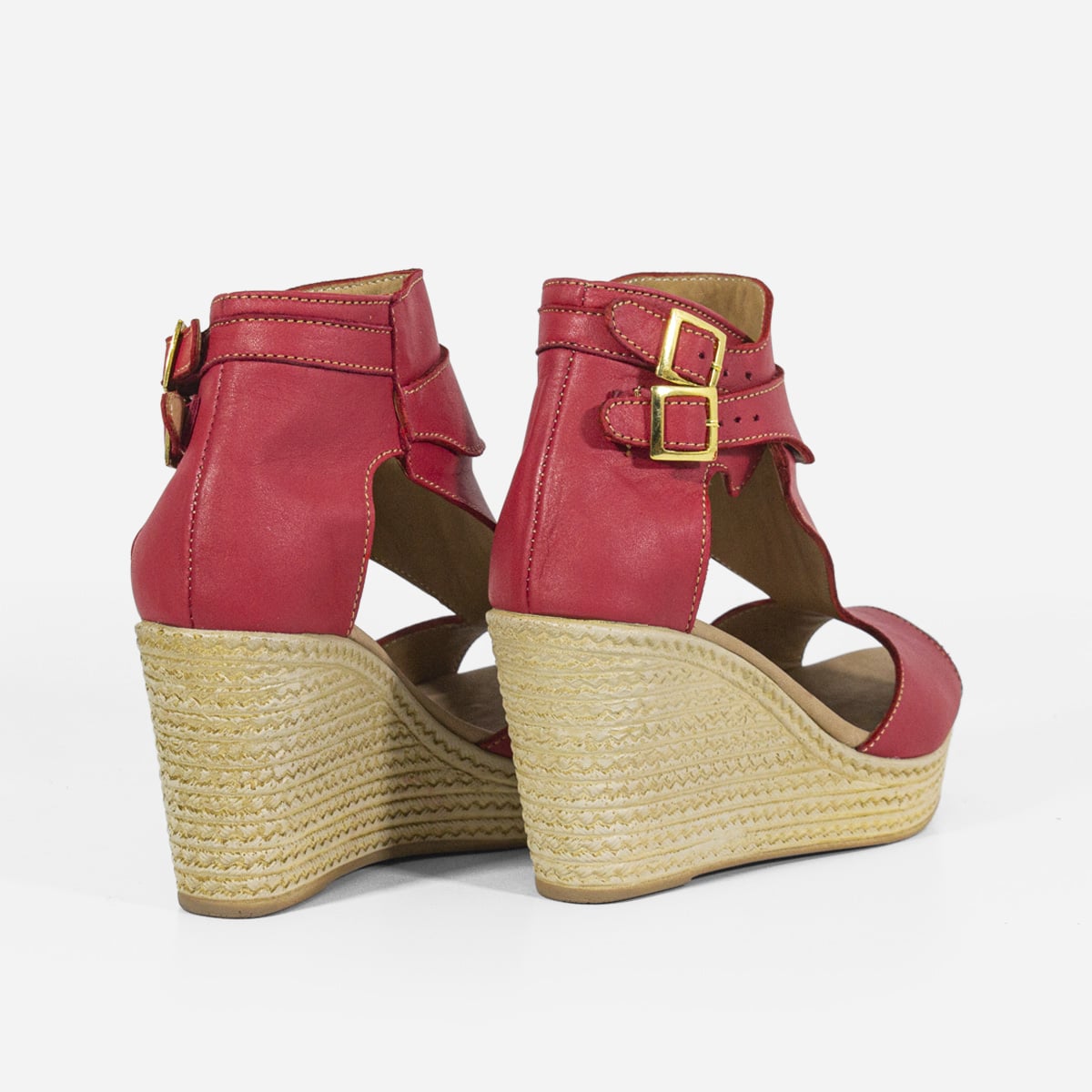 SANDALIAS MUJER MARIBU CUERO ROJO 401 - 3
