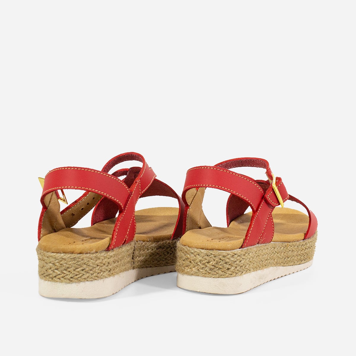 SANDALIAS MUJER MARIBU CUERO ROJO 608 - 3