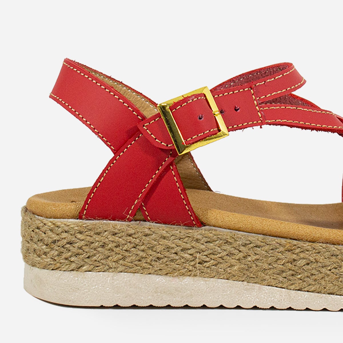 SANDALIAS MUJER MARIBU CUERO ROJO 608 - 4