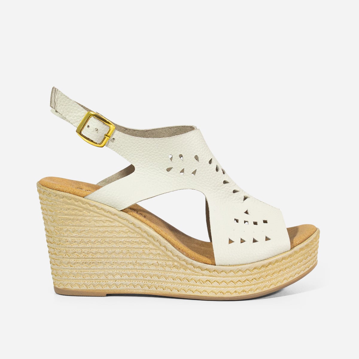 SANDALIAS MUJER MARIBU CUERO HUESO 623 - 1