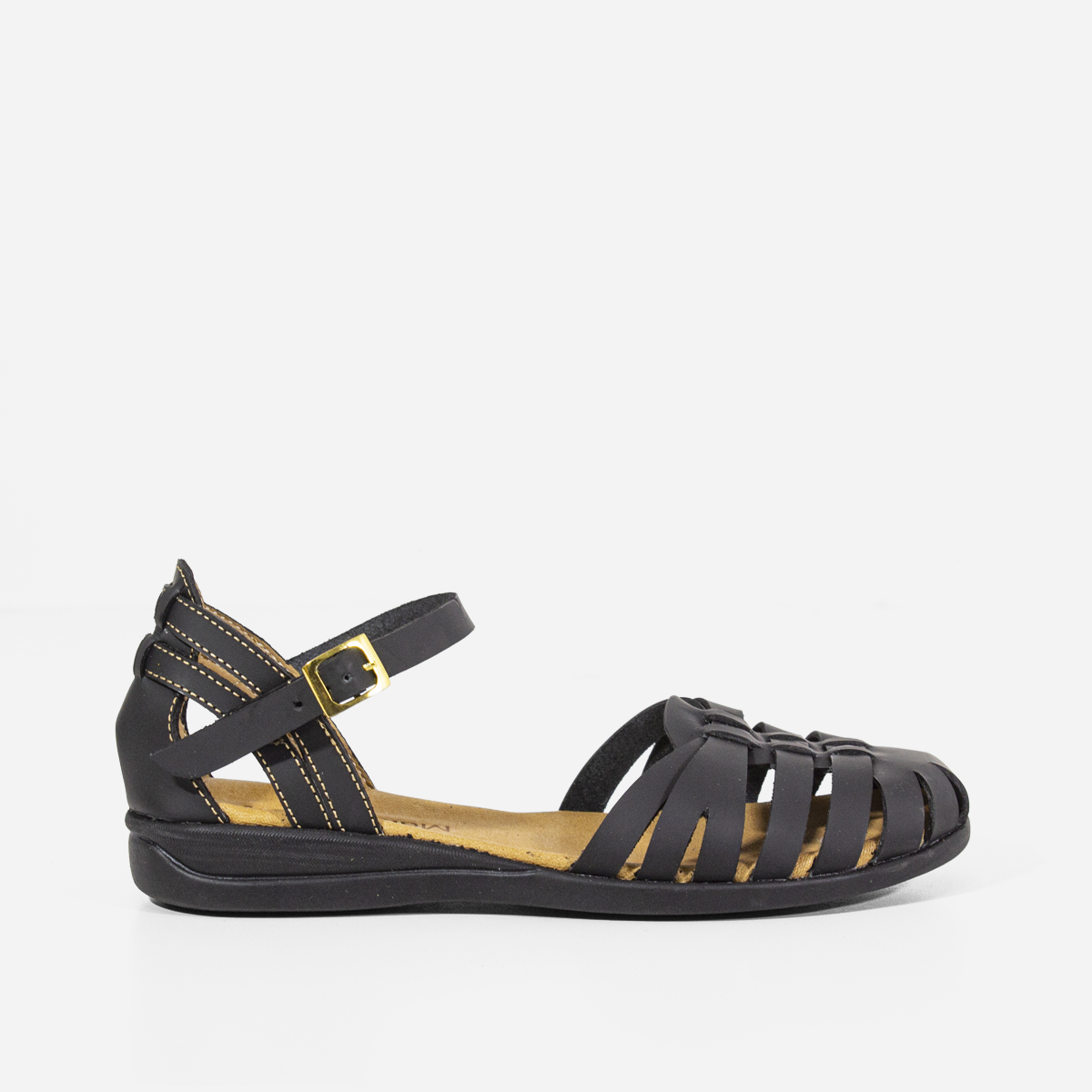 SANDALIAS MUJER MARIBU CUERO NEGRO 657 - 1