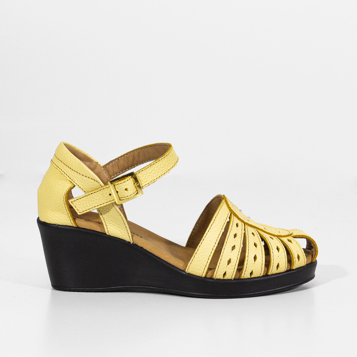 SANDALIAS MUJER MARIBU CUERO AMARILLO 752 - 1