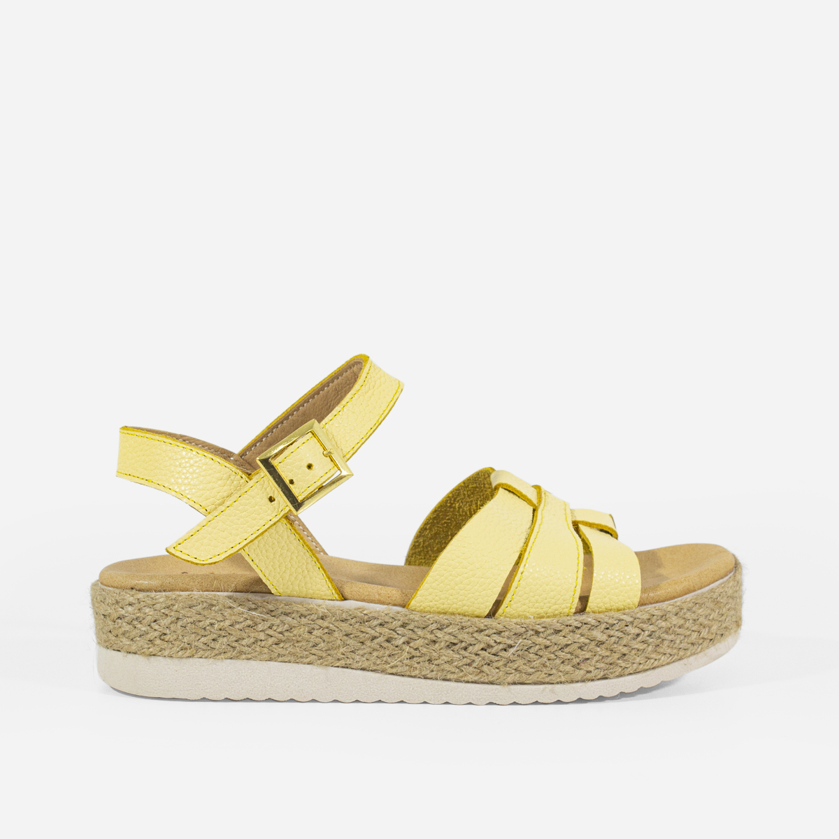 SANDALIAS MUJER MARIBU CUERO AMARILLO 766 - 1