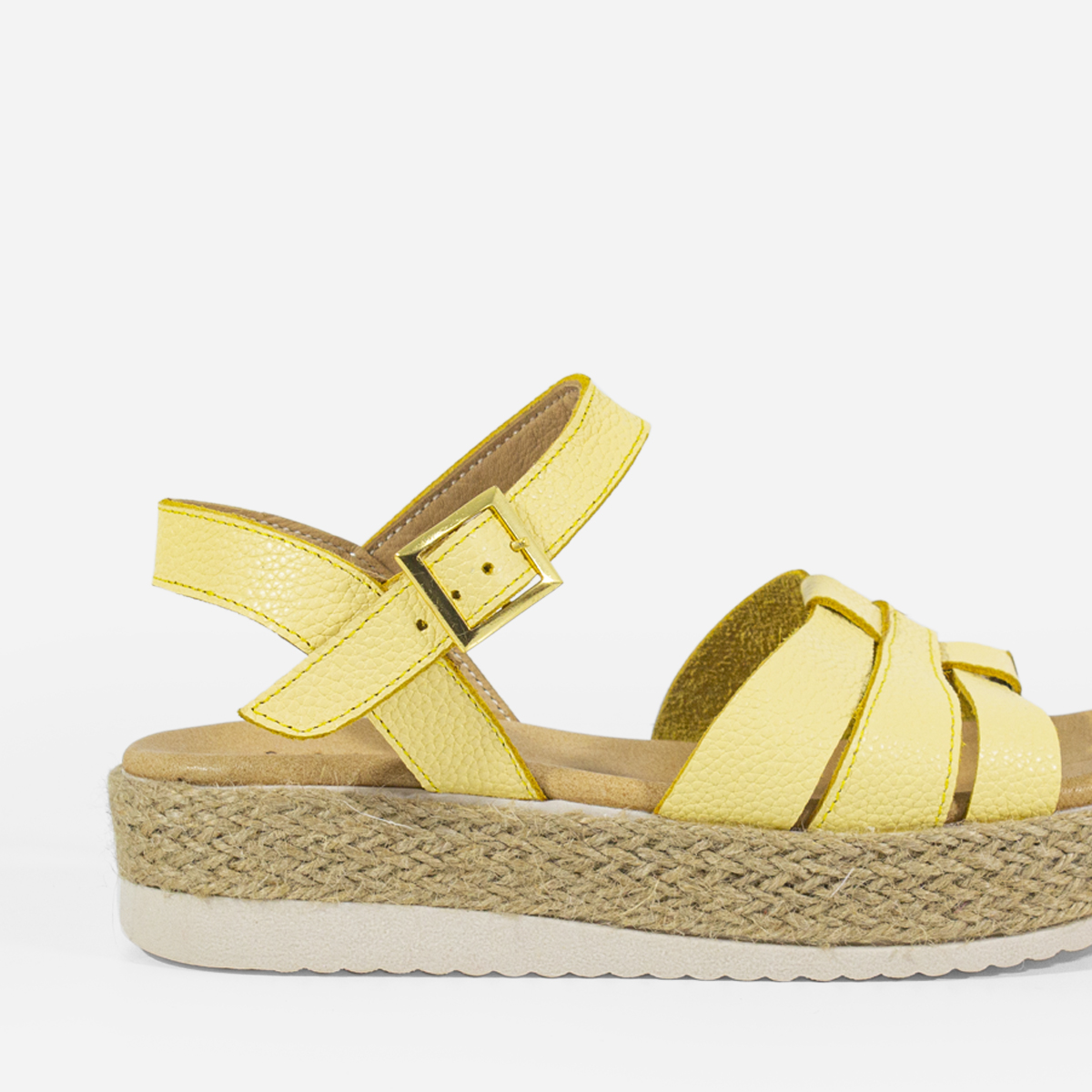 SANDALIAS MUJER MARIBU CUERO AMARILLO 766 - 4