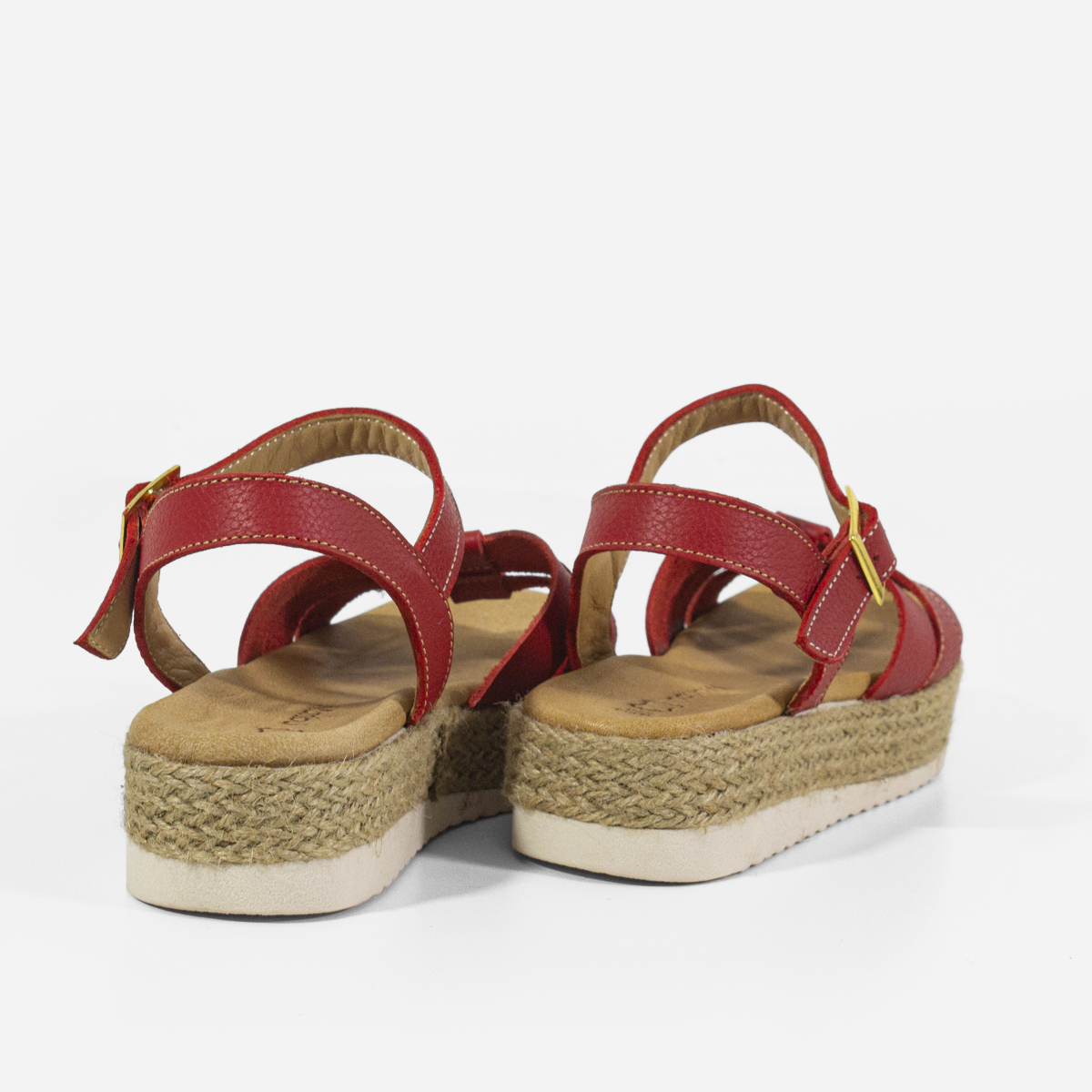 SANDALIAS MUJER MARIBU CUERO ROJO 766 - 3