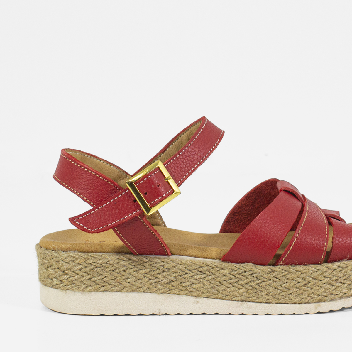 SANDALIAS MUJER MARIBU CUERO ROJO 766 - 4