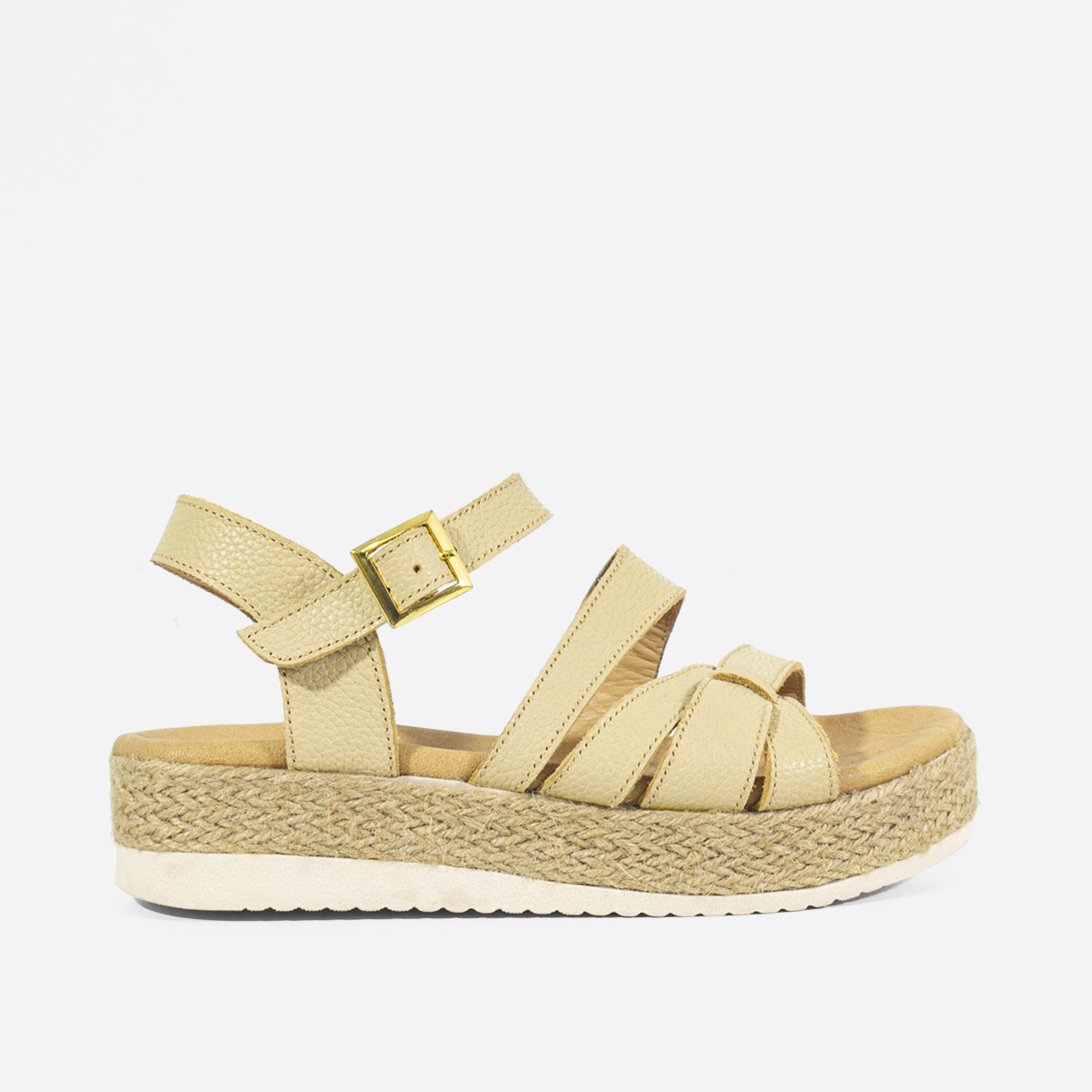 SANDALIAS MUJER MARIBU CUERO BEIGE 769 - 1