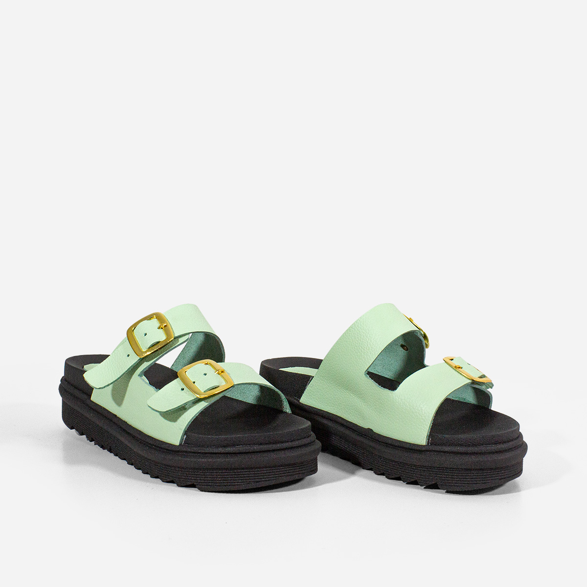 SANDALIAS MUJER MARIBU CUERO MENTA 776P - 2