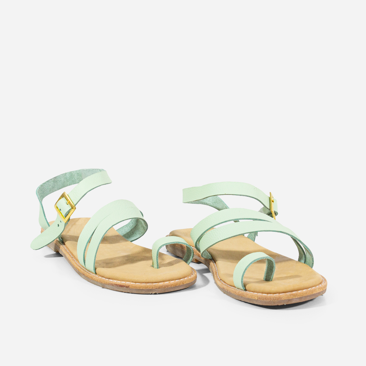 SANDALIAS MUJER MARIBU CUERO MENTA 809 - 2