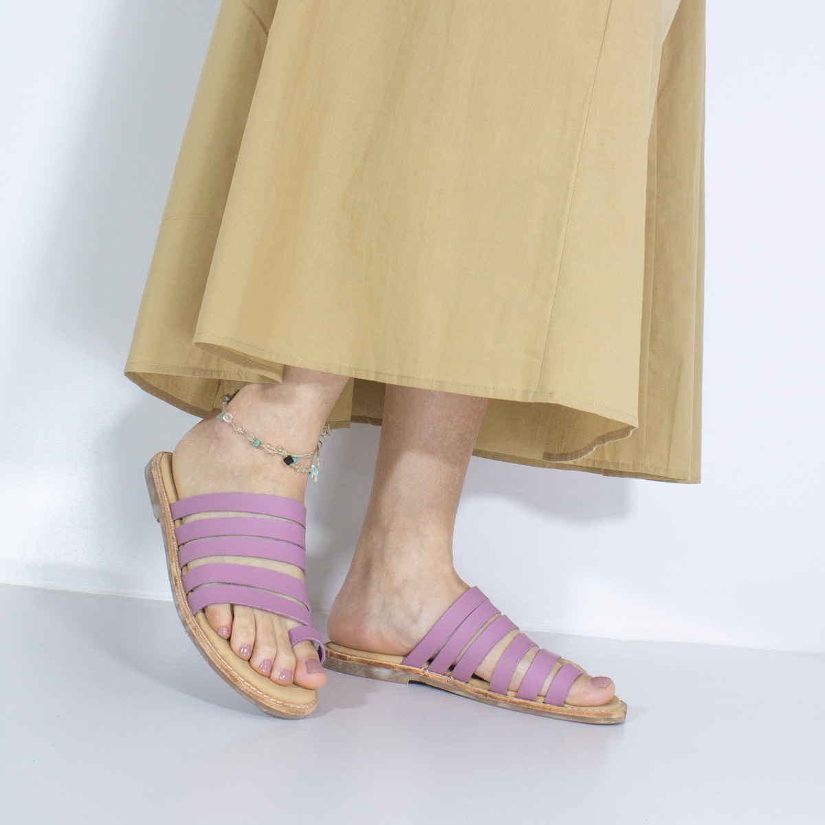 SANDALIAS MUJER MARIBU CUERO LILA 810 - 5