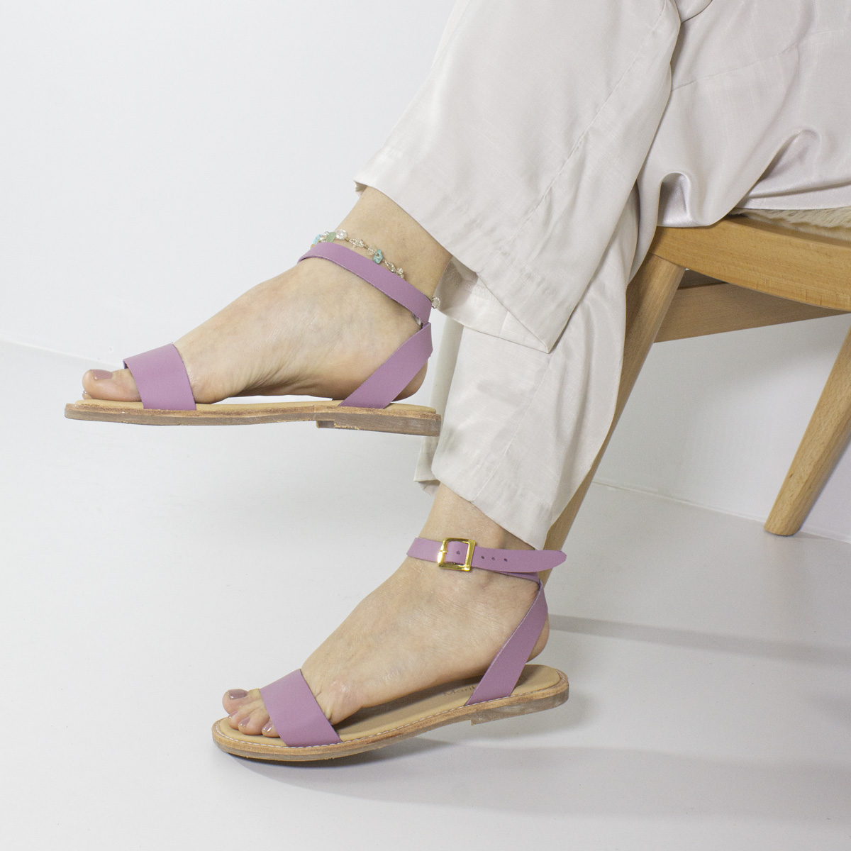 SANDALIAS MUJER MARIBU CUERO LILA 811 - 5