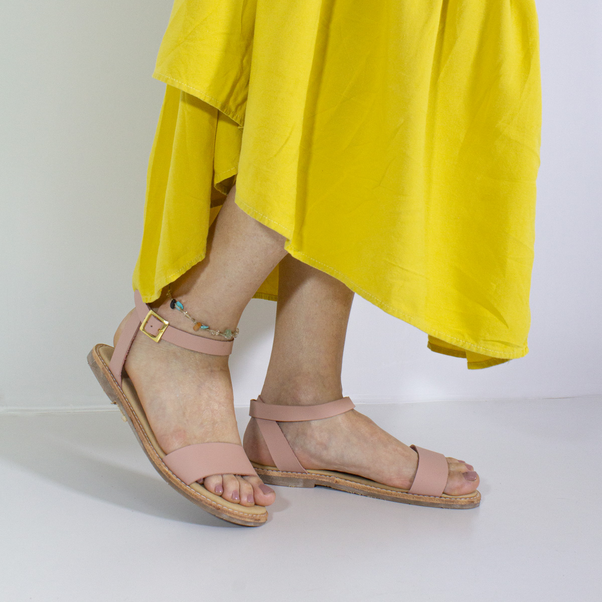 SANDALIAS MUJER MARIBU CUERO NUDE 811 - 5