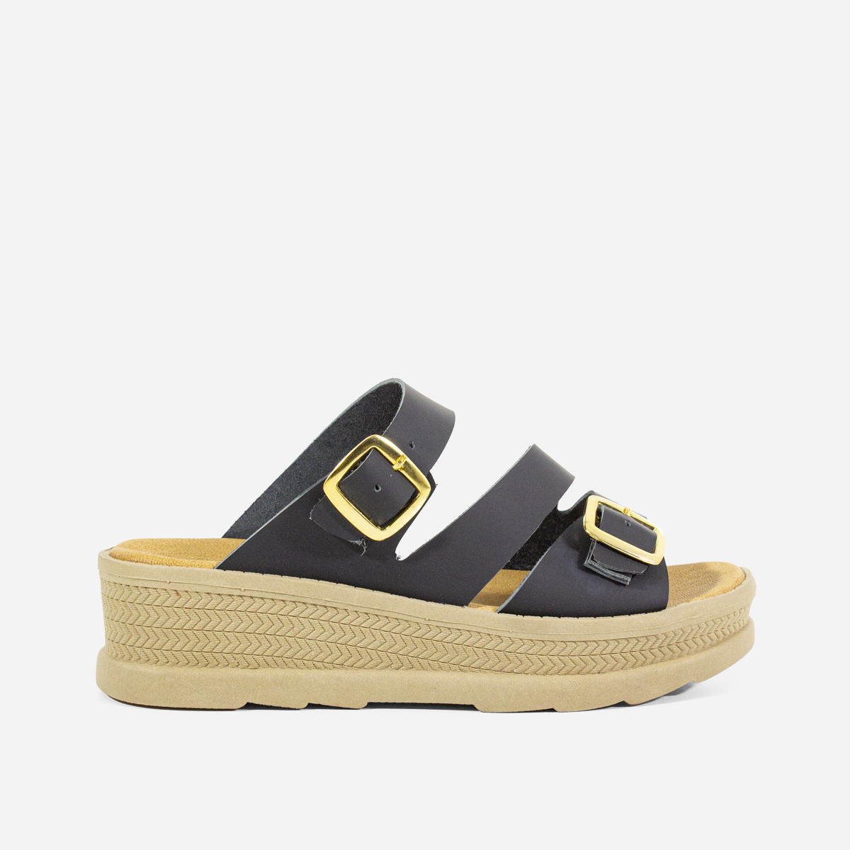 SANDALIAS MUJER MARIBU CUERO NEGRO 839 - 1