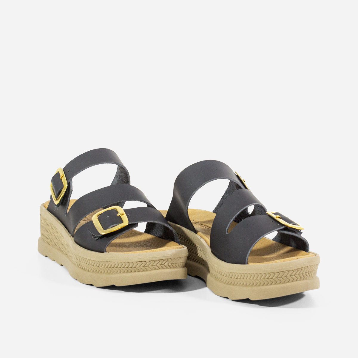 SANDALIAS MUJER MARIBU CUERO NEGRO 839 - 2