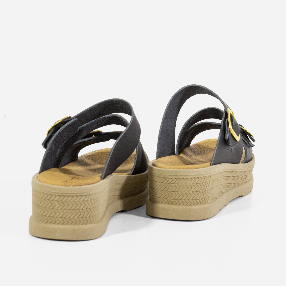 SANDALIAS MUJER MARIBU CUERO NEGRO 839 - 3