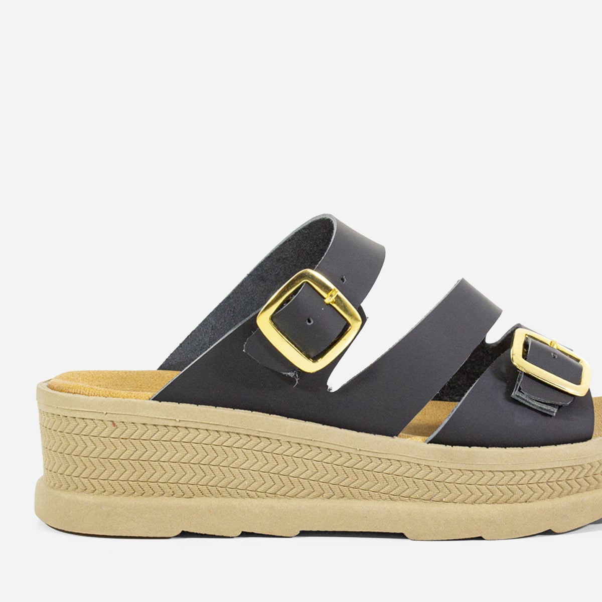 SANDALIAS MUJER MARIBU CUERO NEGRO 839 - 4