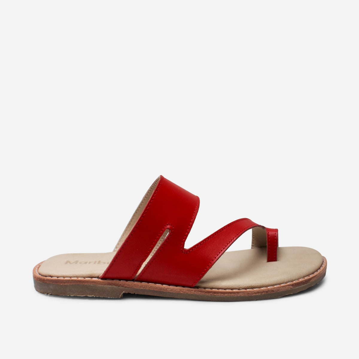 SANDALIAS MUJER MARIBU CUERO ROJO 844 - 1