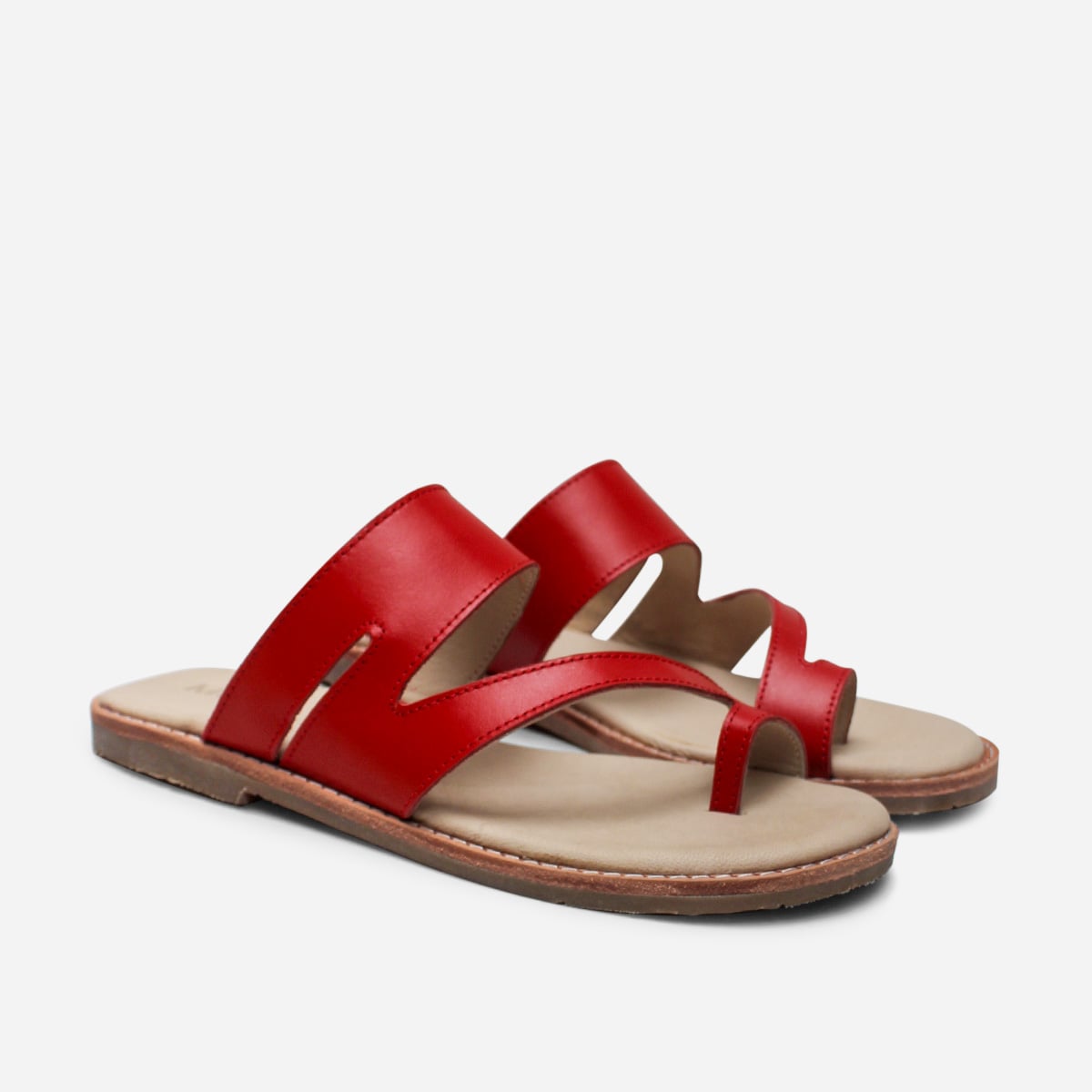 SANDALIAS MUJER MARIBU CUERO ROJO 844 - 2