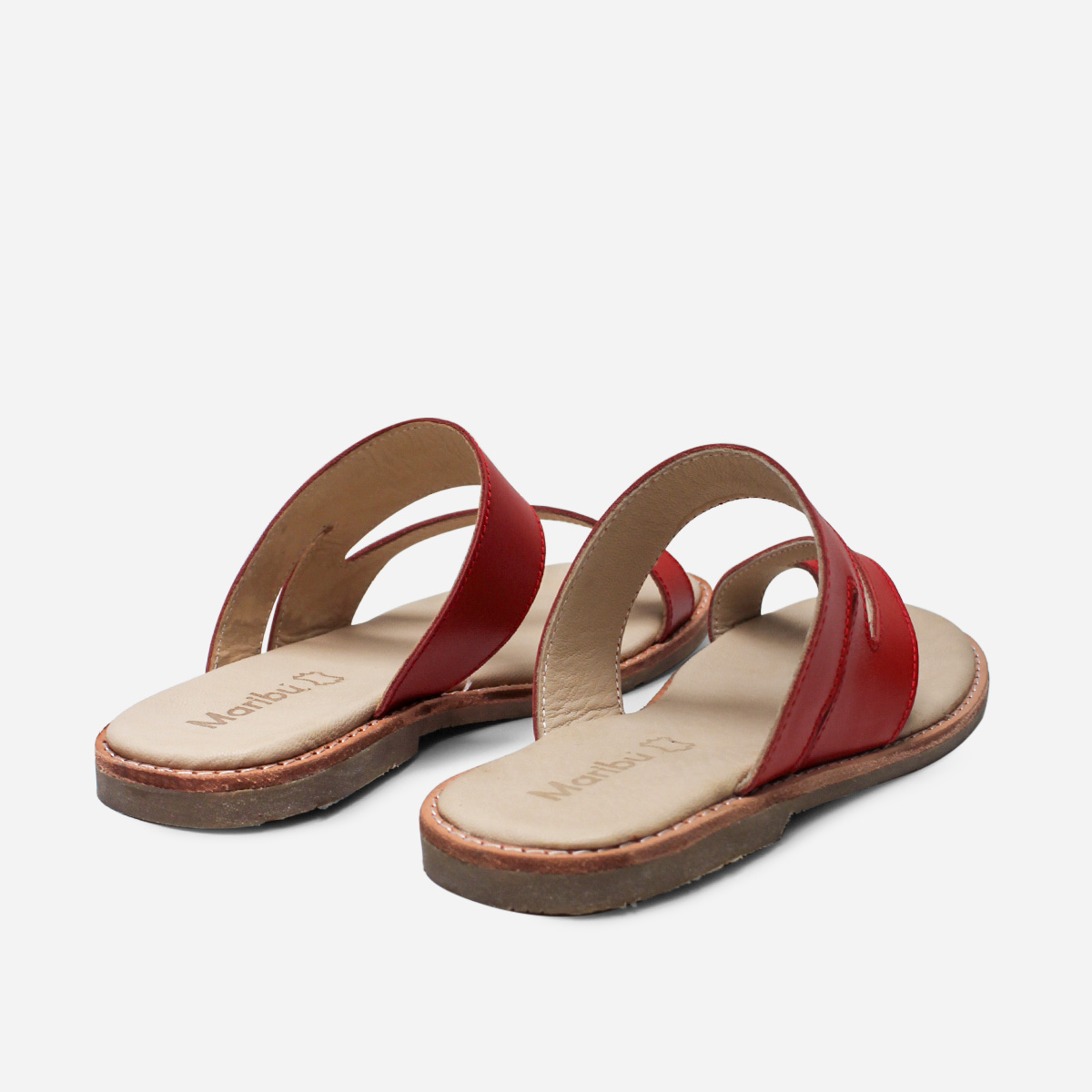 SANDALIAS MUJER MARIBU CUERO ROJO 844 - 3