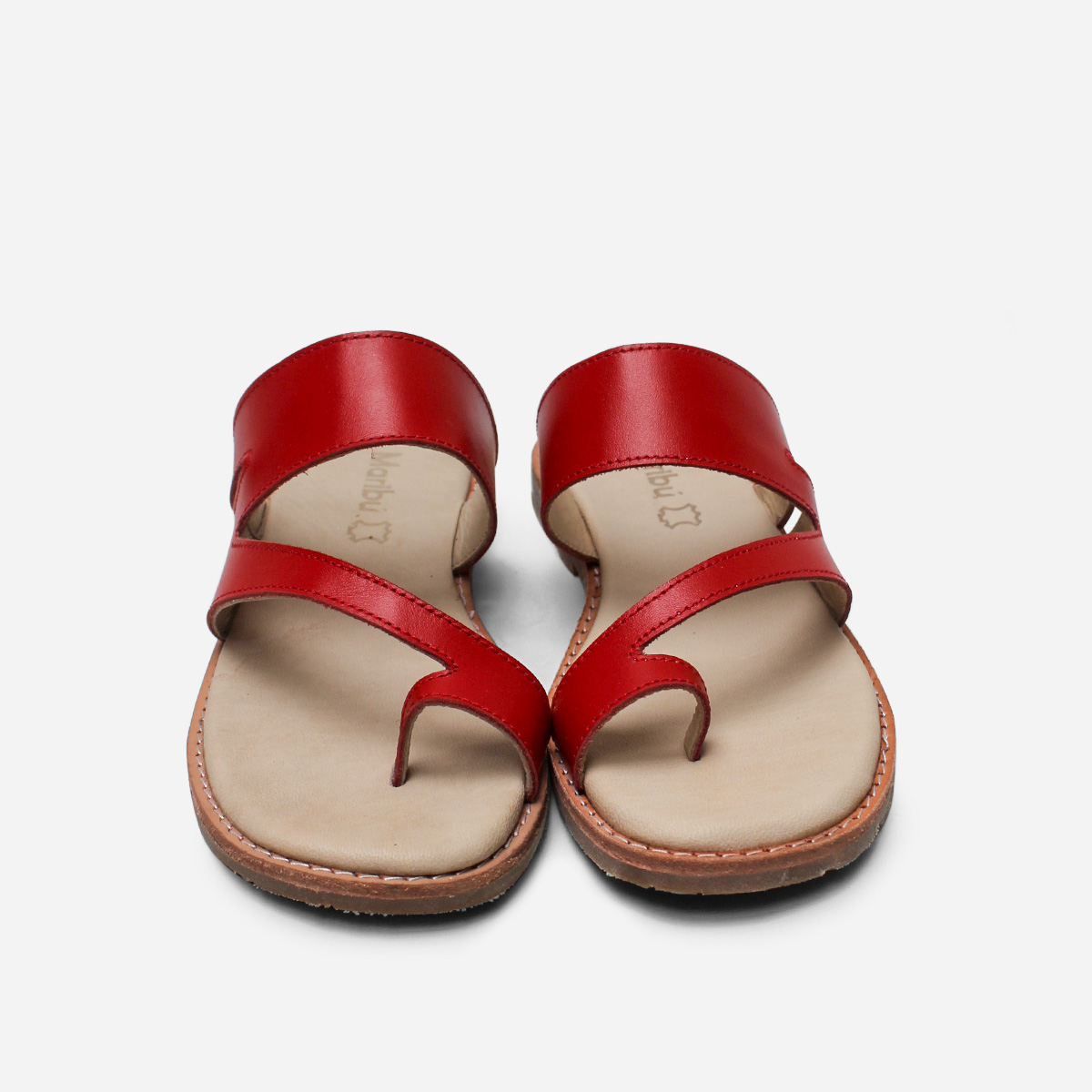 SANDALIAS MUJER MARIBU CUERO ROJO 844 - 4