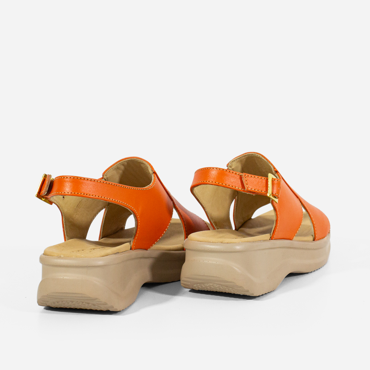 SANDALIAS MUJER MARIBU CUERO NARANJA 848 - 3