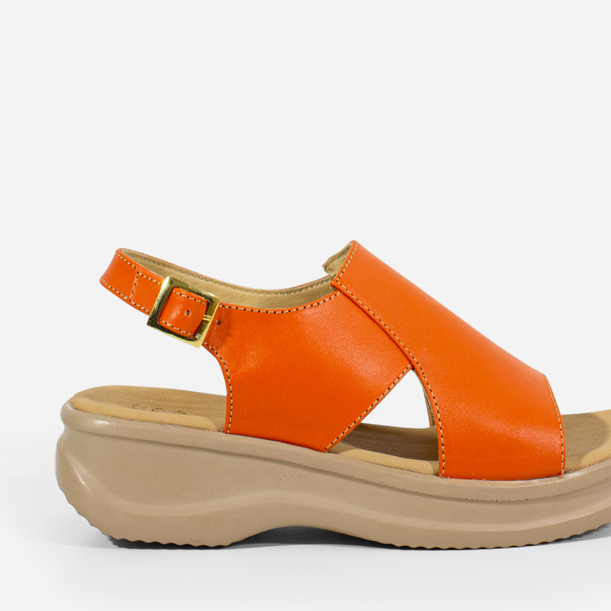 SANDALIAS MUJER MARIBU CUERO NARANJA 848 - 4