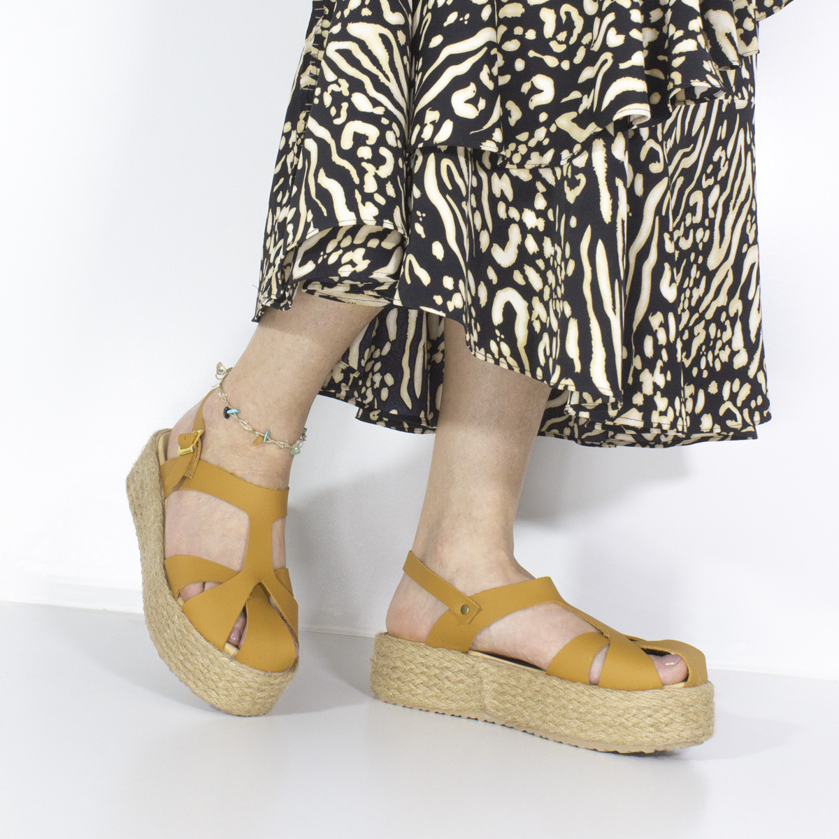 SANDALIAS MUJER MARIBU CUERO NATURAL 849 - 5