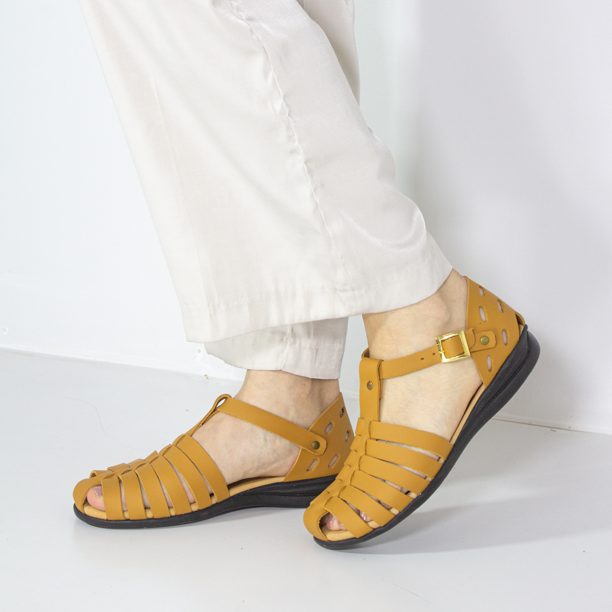 SANDALIAS MUJER MARIBU CUERO NATURAL 850 - 5
