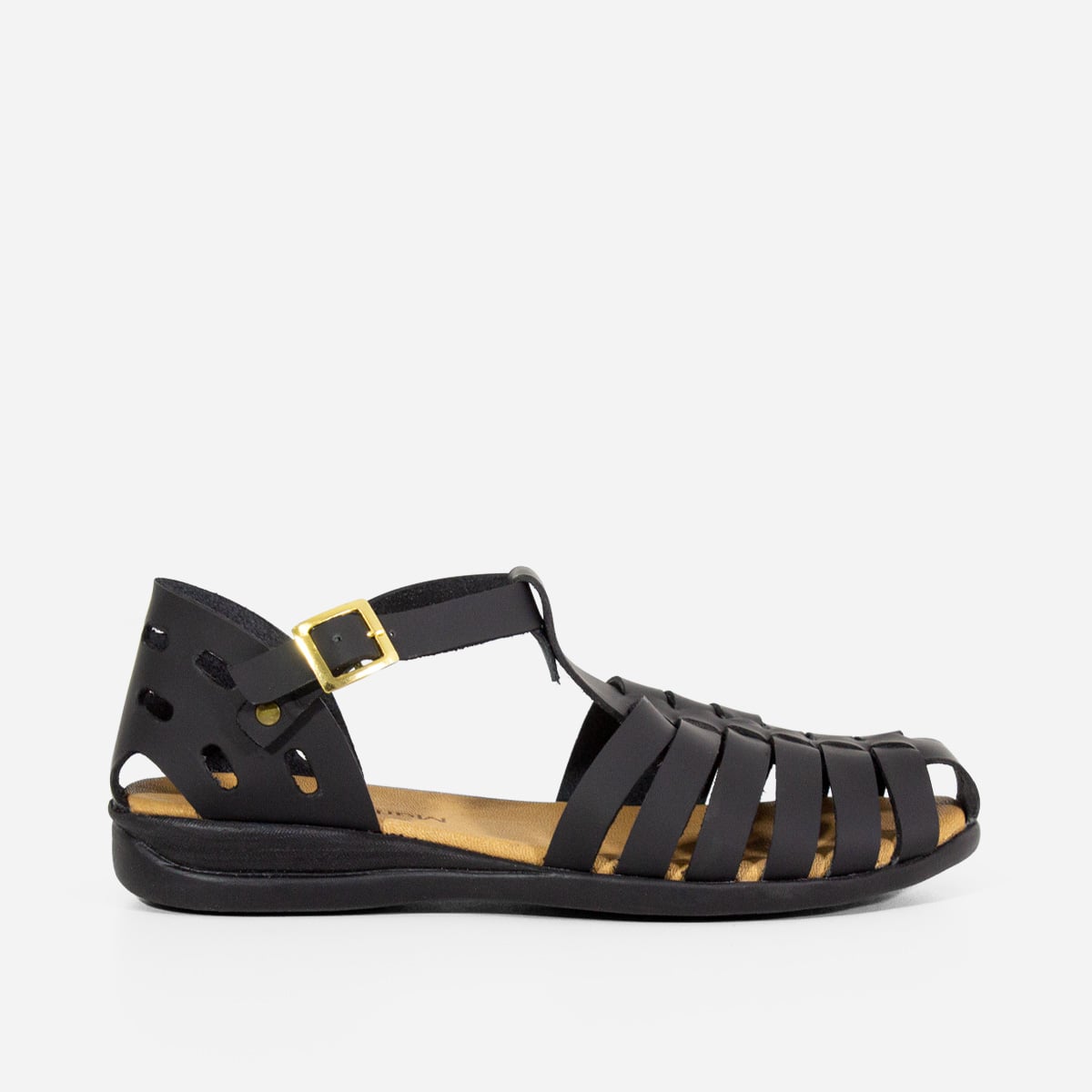 SANDALIAS MUJER MARIBU CUERO NEGRO 850 - 1