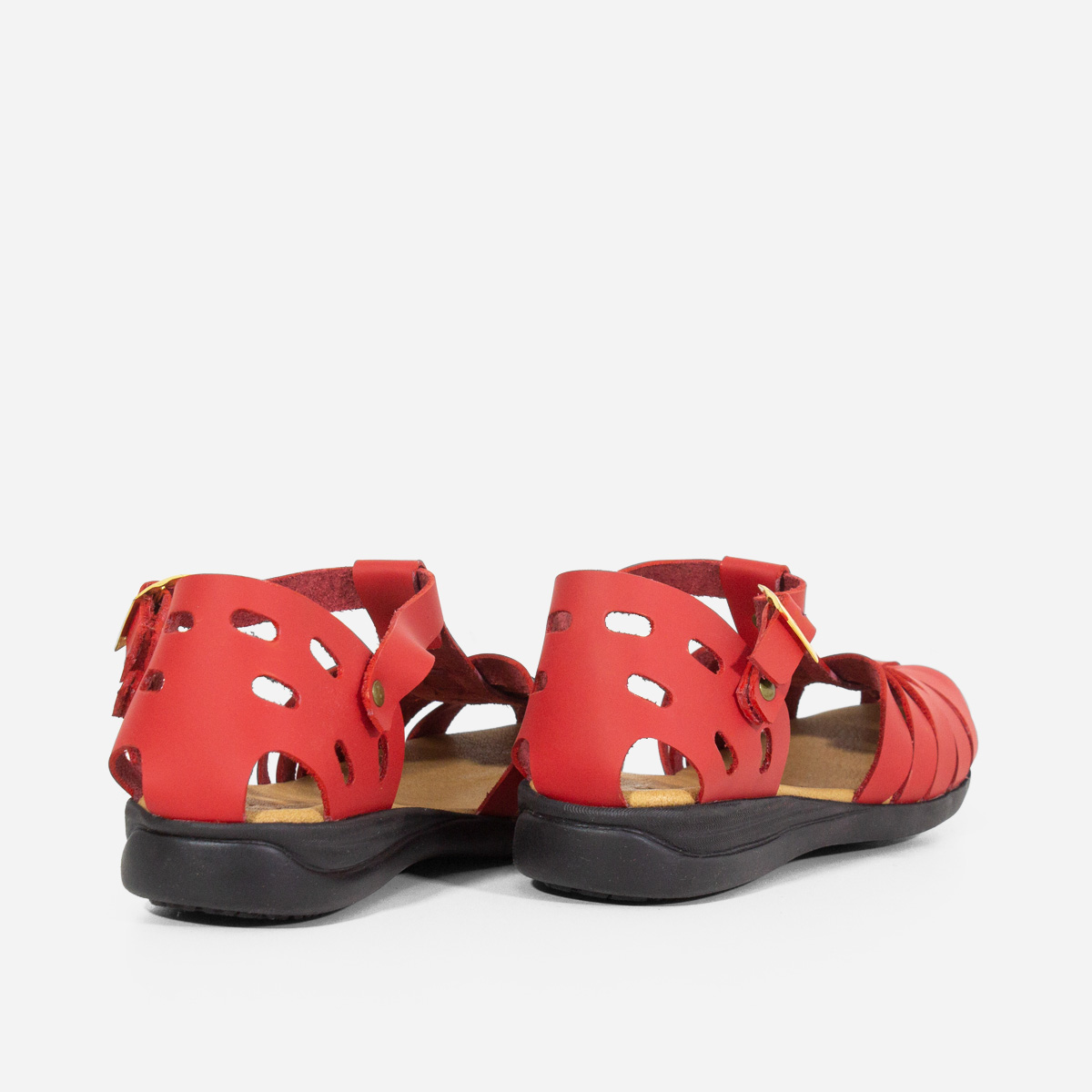 SANDALIAS MUJER MARIBU CUERO ROJO 850 - 3