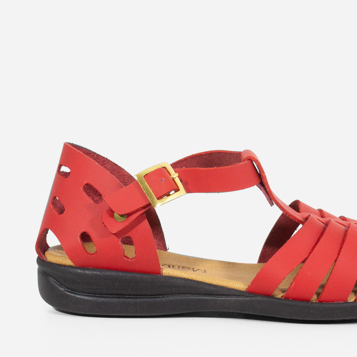 SANDALIAS MUJER MARIBU CUERO ROJO 850 - 4