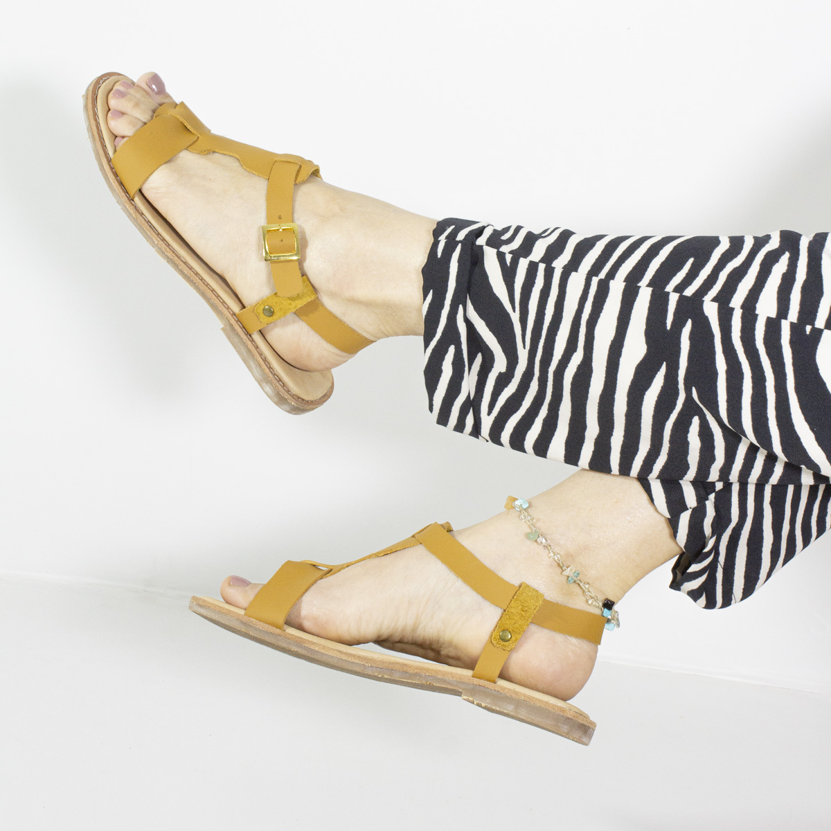 SANDALIAS MUJER MARIBU CUERO NATURAL 855 - 5