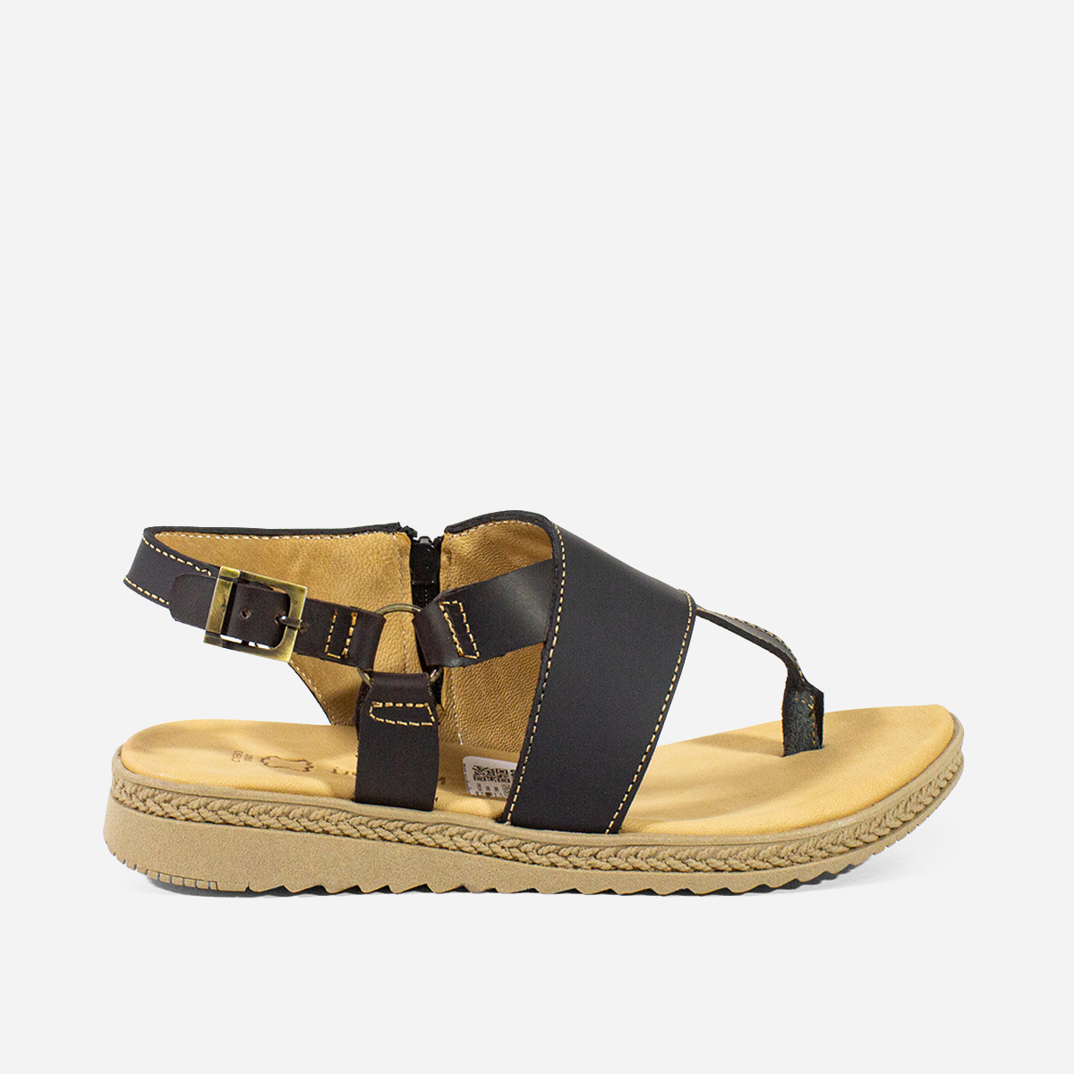 SANDALIAS MUJER MARIBU CUERO NEGRO 857 - 1