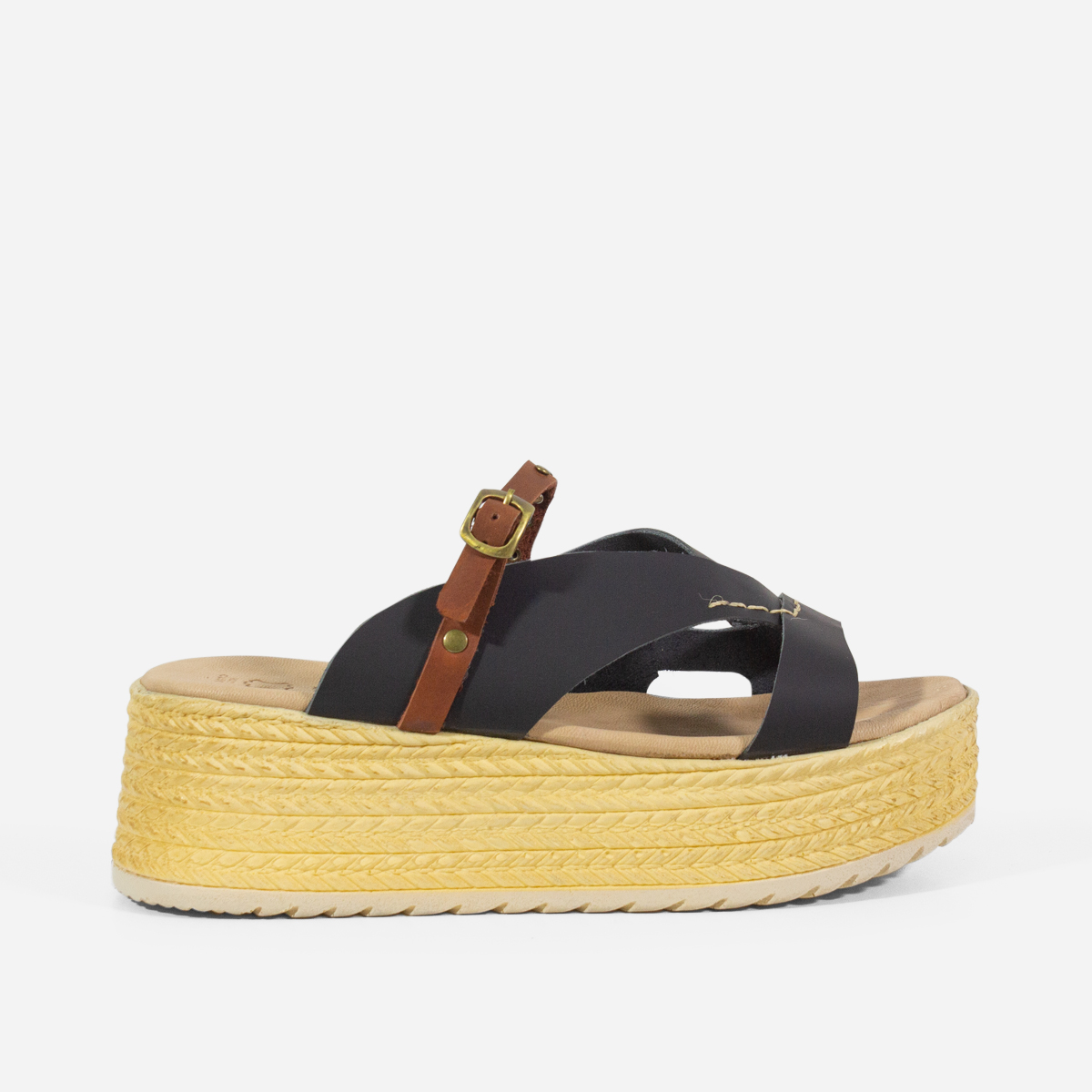 SANDALIAS MUJER MARIBU CUERO NEGRO 858 - 1