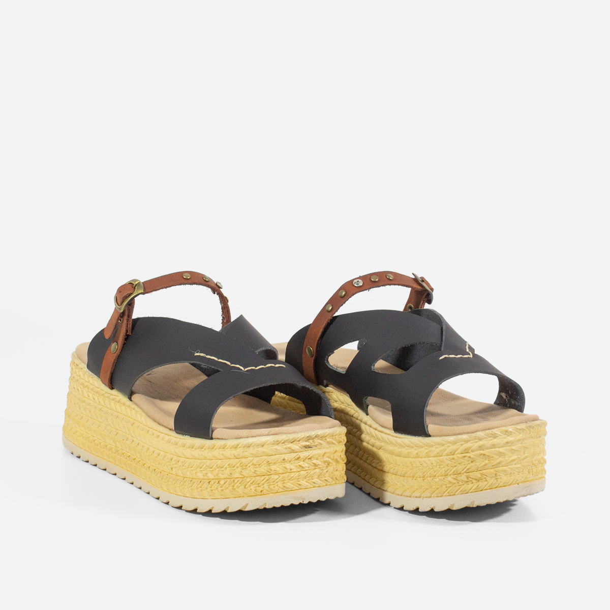 SANDALIAS MUJER MARIBU CUERO NEGRO 858 - 2