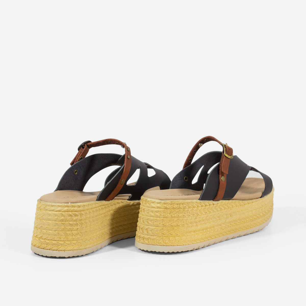 SANDALIAS MUJER MARIBU CUERO NEGRO 858 - 3
