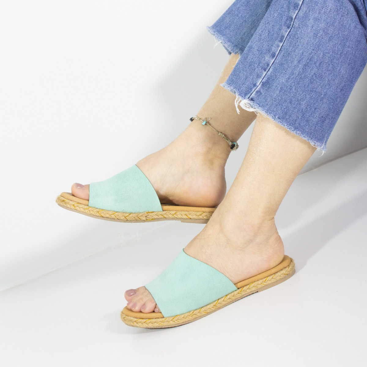 SANDALIAS MUJER MARIBU CUERO MENTA 861 - 5