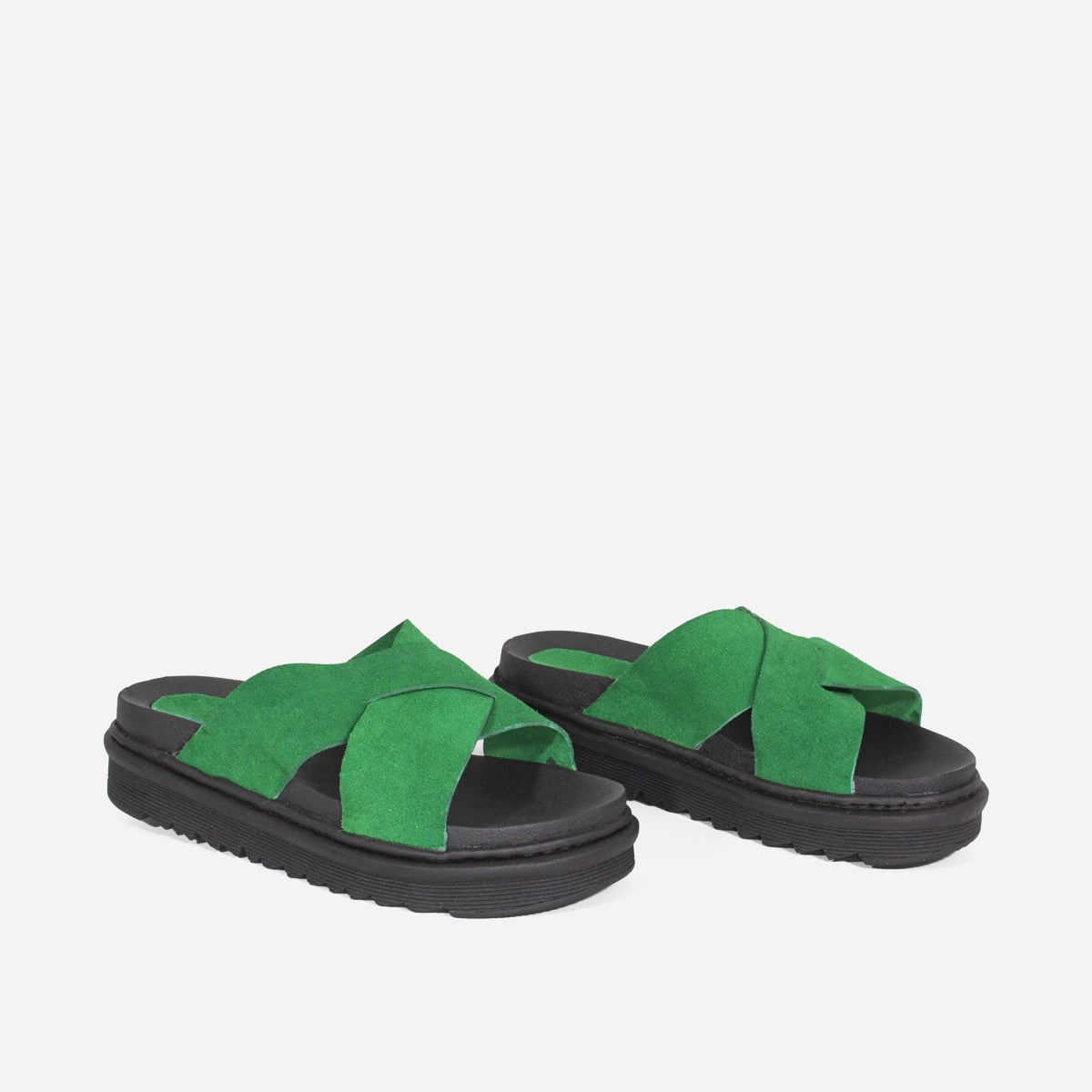SANDALIAS MUJER MARIBU CUERO VERDE 1001 - 2