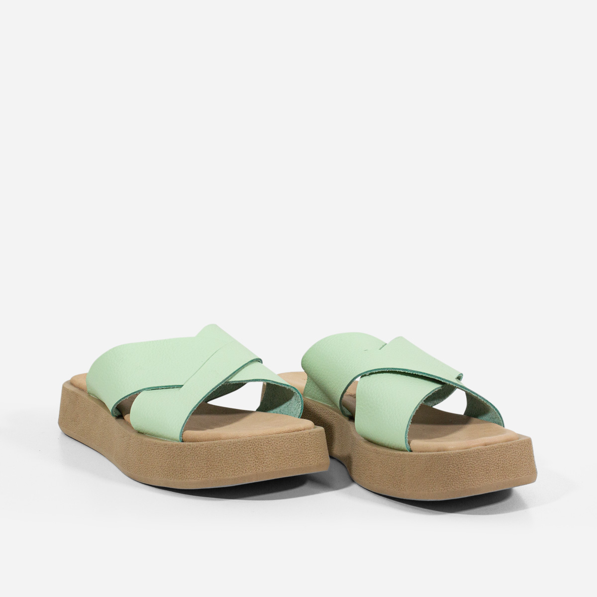 SANDALIAS MUJER MARIBU CUERO MENTA 1004 - 2