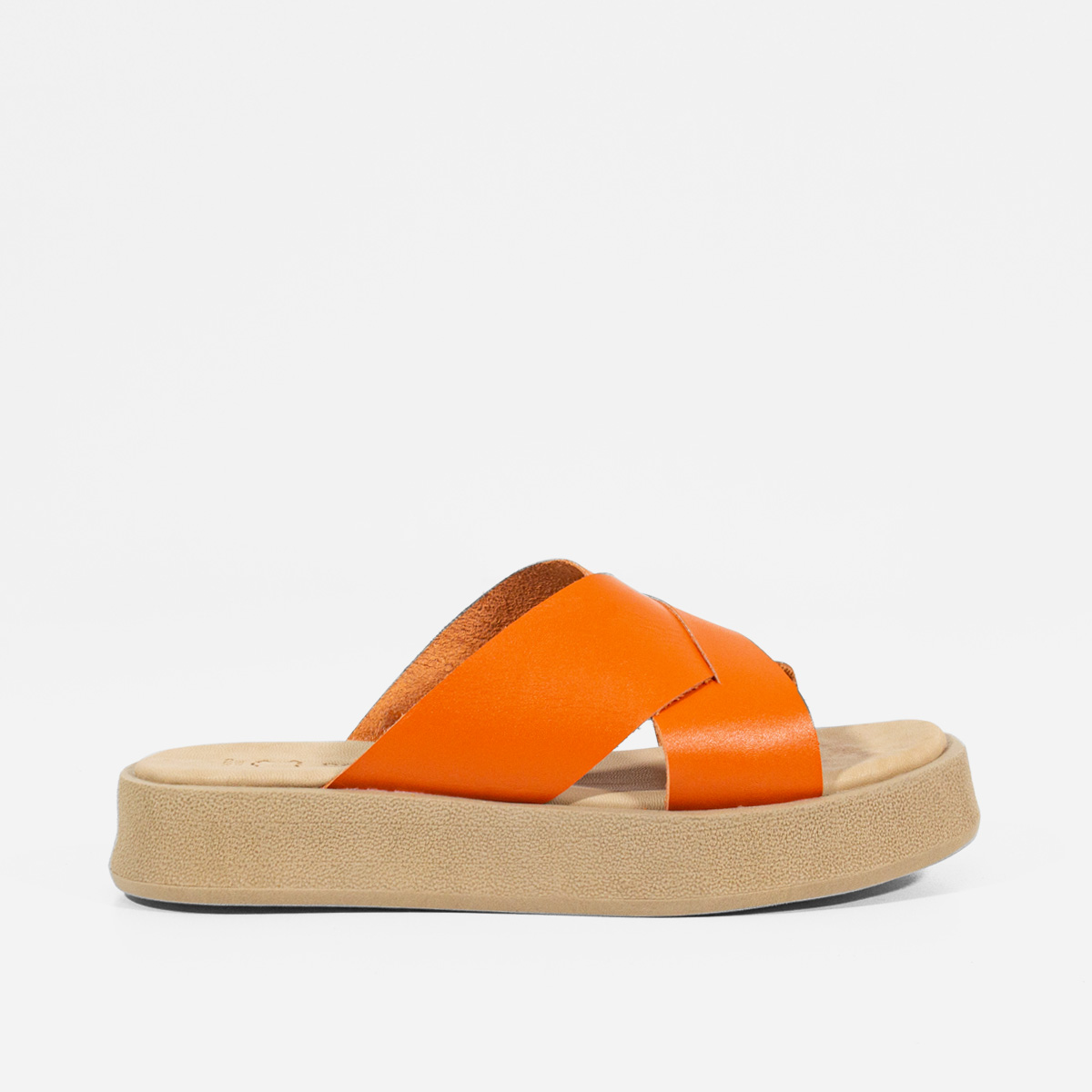 SANDALIAS MUJER MARIBU CUERO NARANJA 1004 - 1