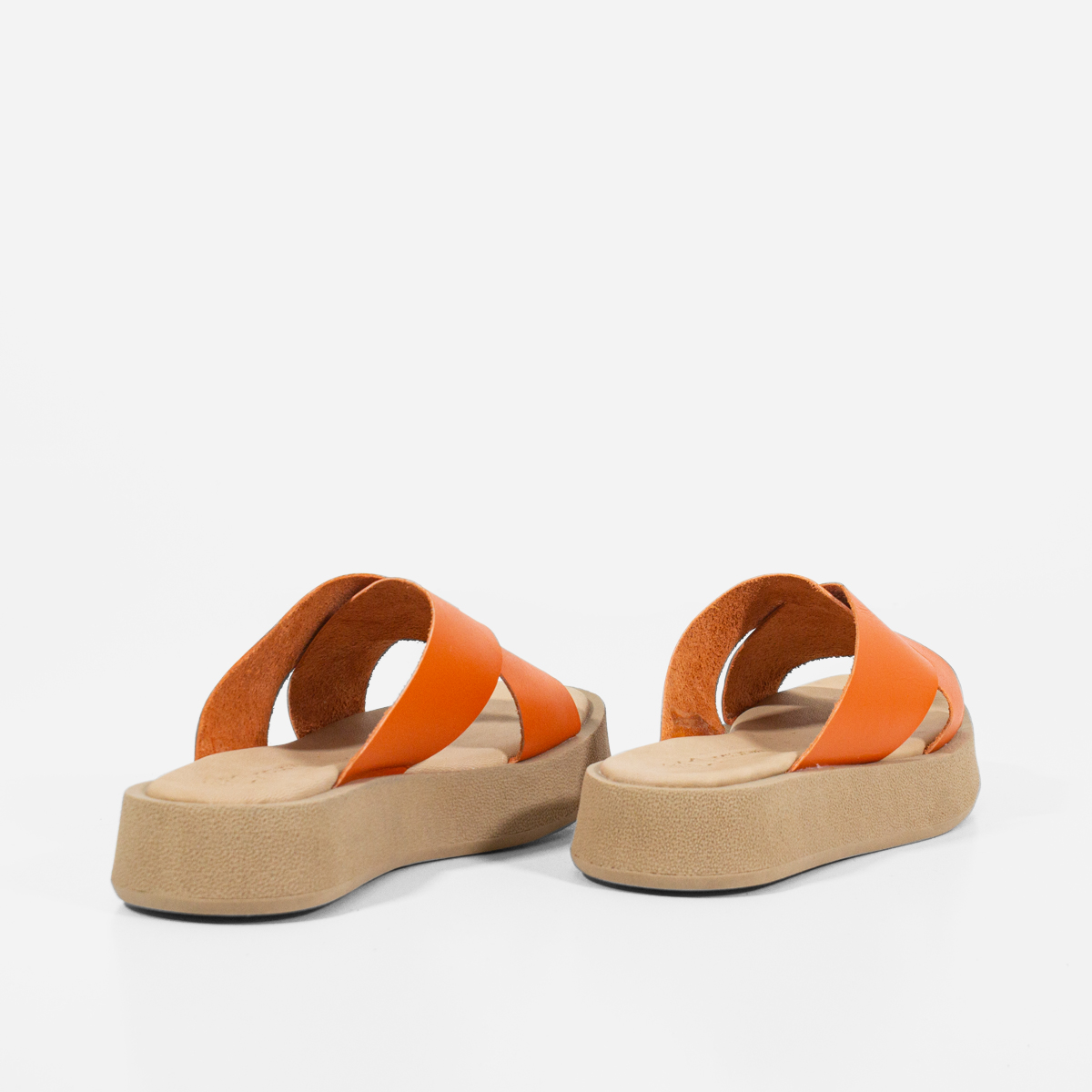 SANDALIAS MUJER MARIBU CUERO NARANJA 1004 - 3
