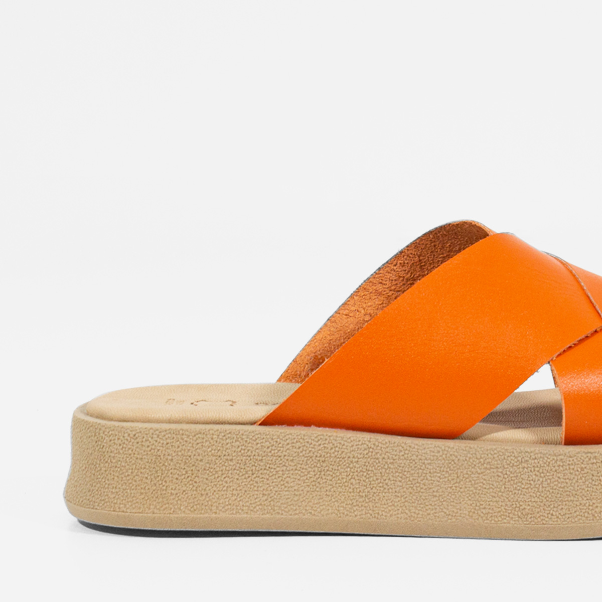 SANDALIAS MUJER MARIBU CUERO NARANJA 1004 - 4