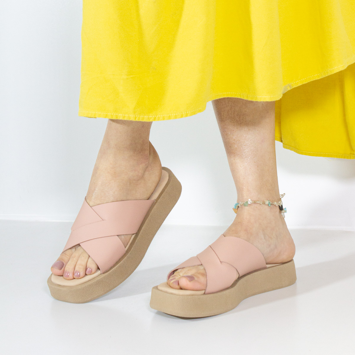 SANDALIAS MUJER MARIBU CUERO NUDE 1004 - 5