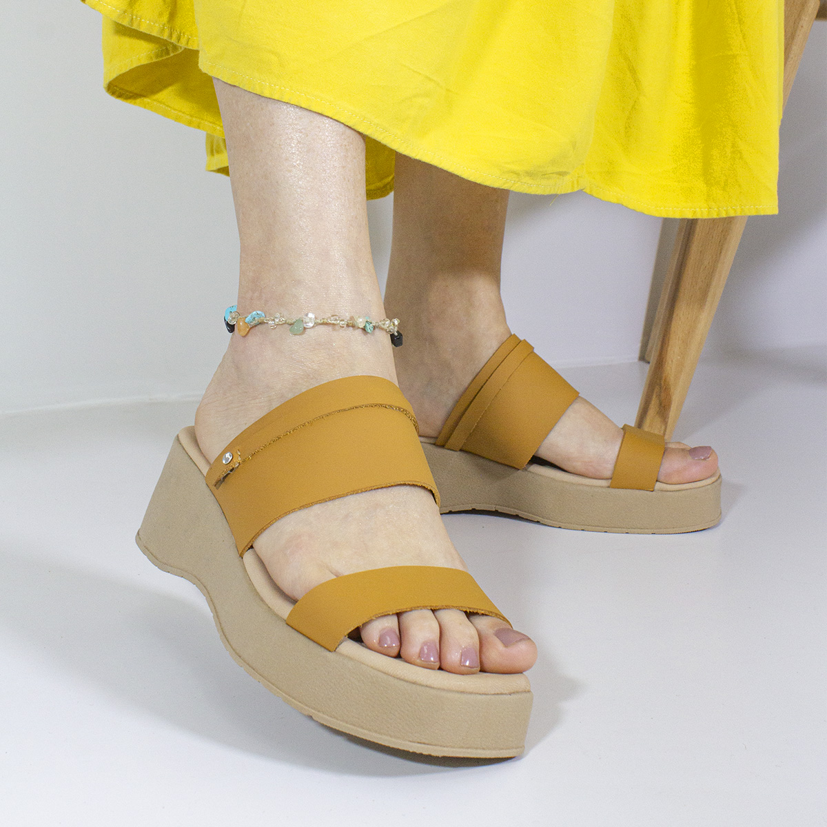 SANDALIAS MUJER MARIBU CUERO NATURAL 1007 - 5