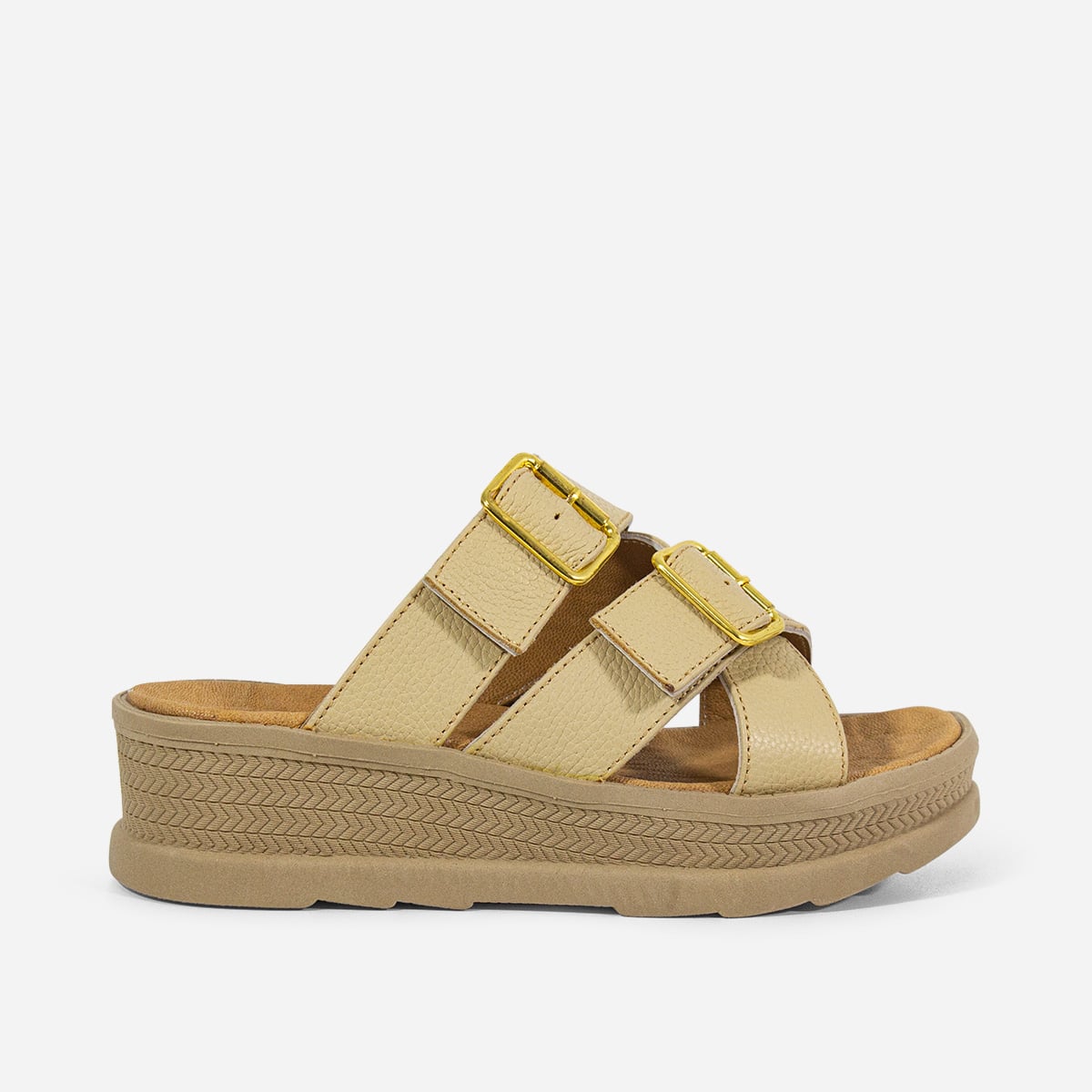 SANDALIAS MUJER MARIBU CUERO BEIGE 1017 - 1